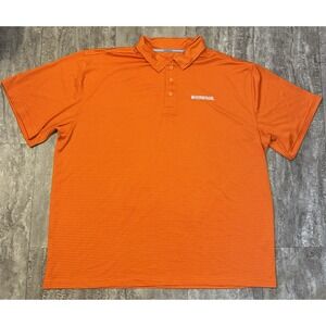 Whataburger Adult Size 2XL Orange Striped Polo Shirt Employee Uniform Top